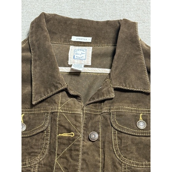 Vintage Old Navy Jacket Womens Small Brown Corduroy Stretch Button Fall 2005 Y2K - Picture 3 of 9